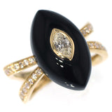 K18YG ダイヤモンド オニキス リング D0.55ct