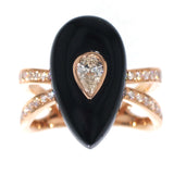 K18PG ダイヤモンド オニキス リング D0.55ct