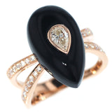 K18PG ダイヤモンド オニキス リング D0.55ct