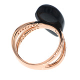 K18PG ダイヤモンド オニキス リング D0.55ct