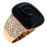 K18PG ダイヤモンド オニキス リング D1.25ct