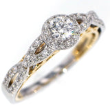 K18YG/WG ダイヤモンド リング 0.256ct G VS2 3Excellent(Heart&Cupid) D0.27ct