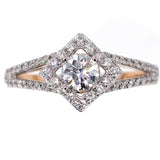 K18WG/PG ダイヤモンド リング 0.407ct G SI1 3Excellent(Heart&Cupid) D0.43ct