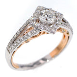 K18WG/PG ダイヤモンド リング 0.407ct G SI1 3Excellent(Heart&Cupid) D0.43ct