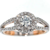 K18WG/PG ダイヤモンド リング 0.410ct G VS2 3Excellent(Heart&Cupid) D0.39ct