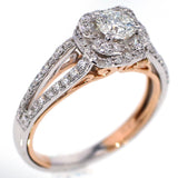 K18WG/PG ダイヤモンド リング 0.410ct G VS2 3Excellent(Heart&Cupid) D0.39ct