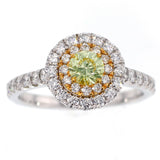 K18YG/WG ダイヤモンド リング 0.383ct Fancy Light Yellow Green SI1 D0.64ct