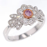 K18WG/PG ダイヤモンド リング 0.128ct Fancy Pink Purple I2 D0.62ct