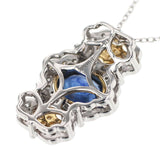 K18WG サファイア ダイヤモンド ペンダントネックレス 1.64ct D0.43ct