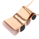 K18PG ダイヤモンド ペンダントネックレス D0.22ct シェル/オニキス