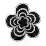 K18WG ダイヤモンド オニキス ブローチ D2.73ct