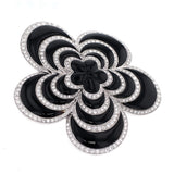 K18WG ダイヤモンド オニキス ブローチ D2.73ct