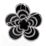 K18WG ダイヤモンド オニキス ブローチ D2.73ct