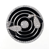 K18WG ダイヤモンド オニキス ペンダントトップ兼ブローチ D1.03ct