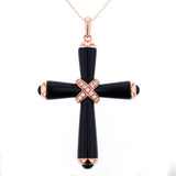 K18PG ダイヤモンド オニキス ペンダントネックレス D0.20ct