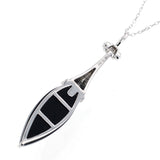 K18WG ダイヤモンド オニキス ペンダントネックレス D0.05ct