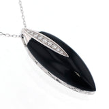 K18WG ダイヤモンド オニキス ペンダントネックレス D0.15ct