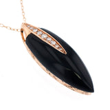 K18PG ダイヤモンド オニキス ペンダントネックレス D0.16ct