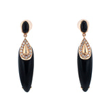 K18PG ダイヤモンド オニキス ピアス D0.17ct