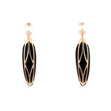 K18PG ダイヤモンド オニキス ピアス D0.17ct