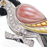 K18WG ダイヤモンド シェル ブローチ D0.30ct