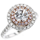 K18WG/PG ダイヤモンド リング 1.019ct D VVS2 G D0.76ct