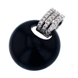 K18WG ダイヤモンド オニキス ペンダントトップ D0.16ct