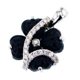 K18WG ダイヤモンド オニキス ペンダントトップ D0.17ct