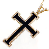 K18YG ダイヤモンド オニキス ペンダントネックレス D1.00ct