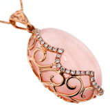 K18PG クオーツ ダイヤモンド ペンダントネックレス 38.30ct D0.27ct