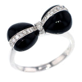 K18WG ダイヤモンド オニキス リング D0.18ct