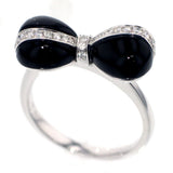 K18WG ダイヤモンド オニキス リング D0.18ct