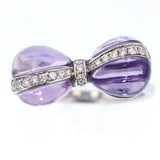 K18WG アメジスト ダイヤモンド リング D0.18ct