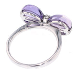 K18WG アメジスト ダイヤモンド リング D0.18ct