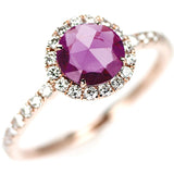 K18PG サファイア ダイヤモンド リング 0.83ct D0.47ct