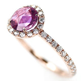 K18PG サファイア ダイヤモンド リング 0.83ct D0.47ct