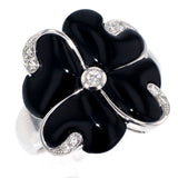 K18WG ダイヤモンド オニキス リング D0.13ct