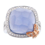 K18WG ラベンダーカルセドニー ダイヤモンド リング 10.64ct D0.39ct