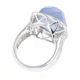 K18WG ラベンダーカルセドニー ダイヤモンド リング 10.64ct D0.39ct