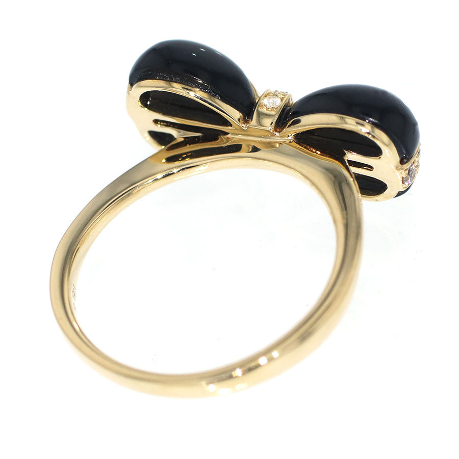 K18YG ダイヤモンド オニキス リング D0.19ct