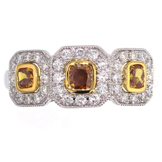 K18YG/WG ダイヤモンド リング 0.48ct D0.31ct