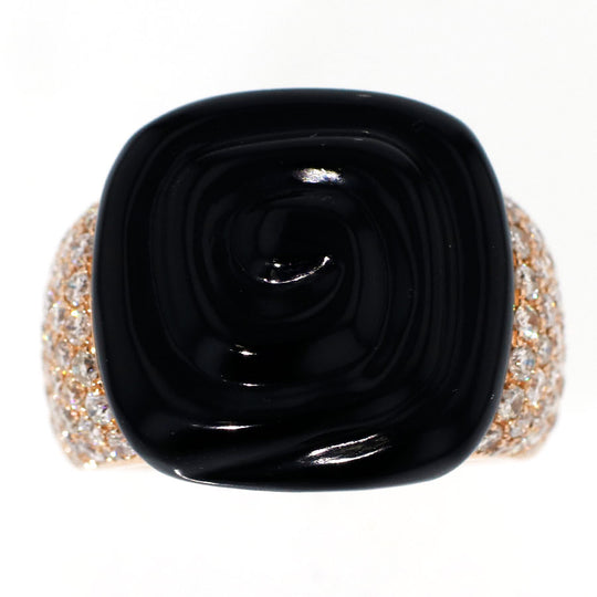 K18PG ダイヤモンド オニキス リング D1.25ct