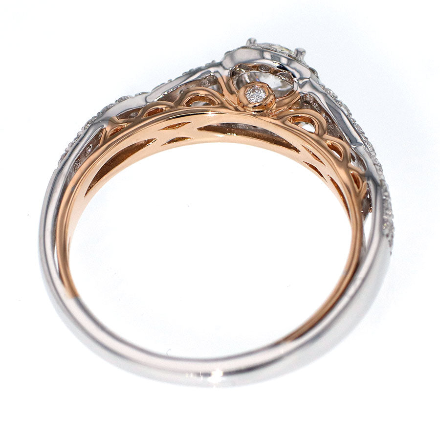 K18WG/PG ダイヤモンド リング 0.272ct G VS2 3Excellent（Heart&Cupid） D0.28ct