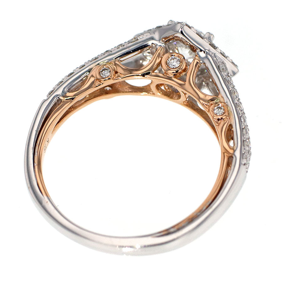 K18WG/PG ダイヤモンド リング 0.407ct G SI1 3Excellent（Heart&Cupid） D0.43ct