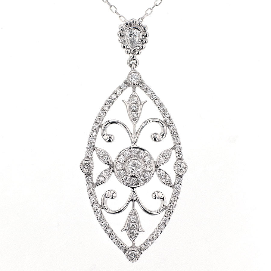 K18WG ダイヤモンド ペンダントネックレス D0.62ct