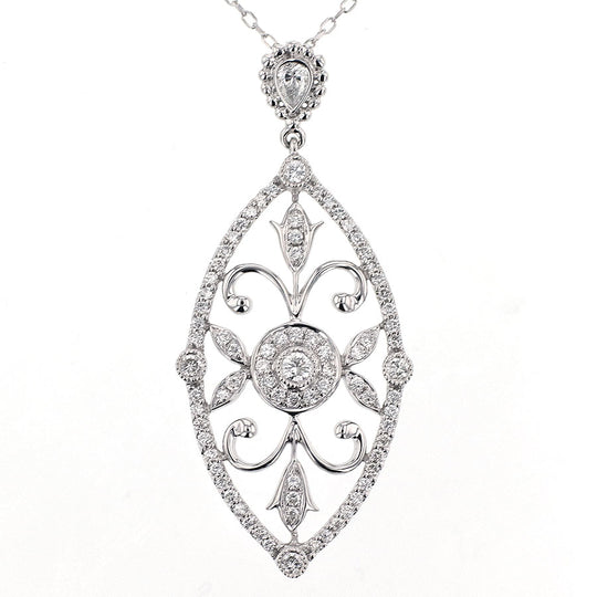 K18WG ダイヤモンド ペンダントネックレス D0.62ct