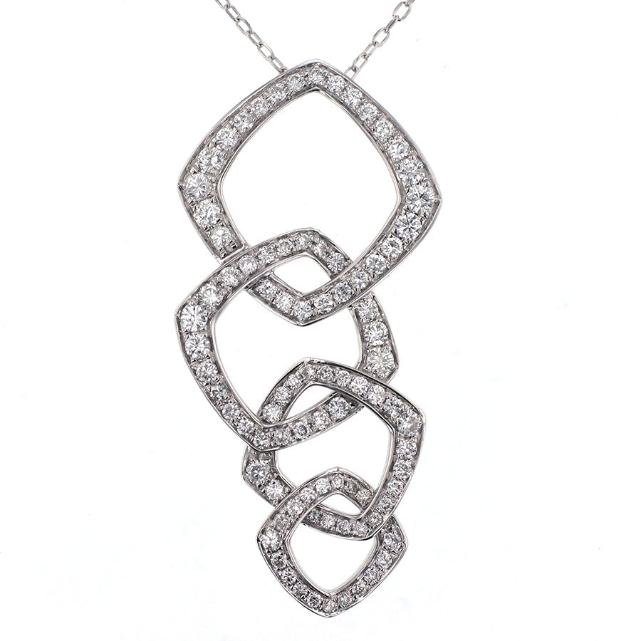 K18WG ダイヤモンド ペンダントネックレス D1.00ct