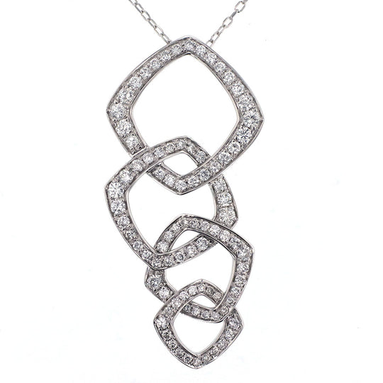 K18WG ダイヤモンド ペンダントネックレス D1.00ct