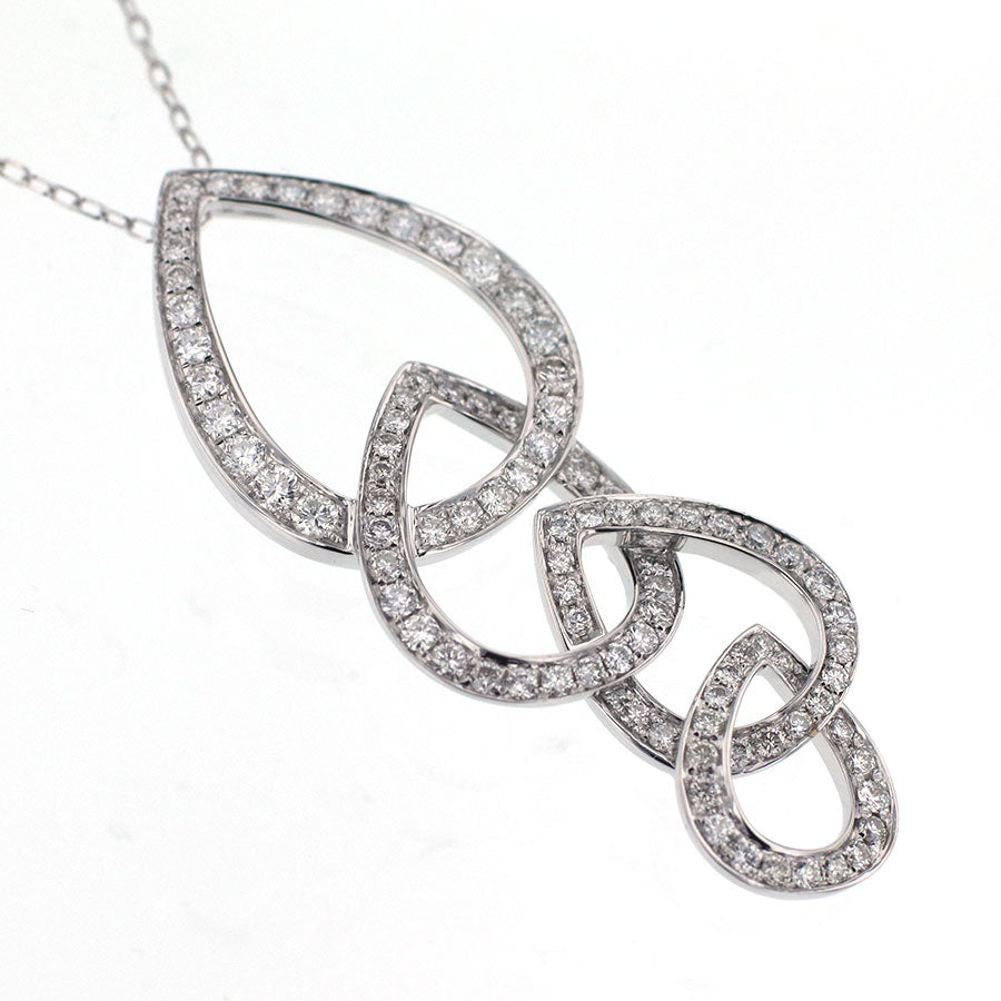 K18WG ダイヤモンド ペンダントネックレス D1.02ct