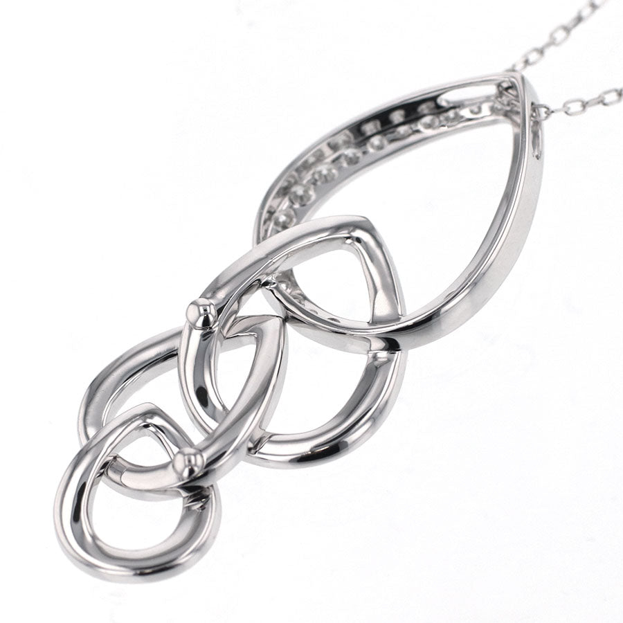 K18WG ダイヤモンド ペンダントネックレス D1.02ct
